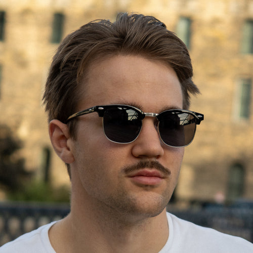 The Browline Classic – Silver Frame / Black Lens