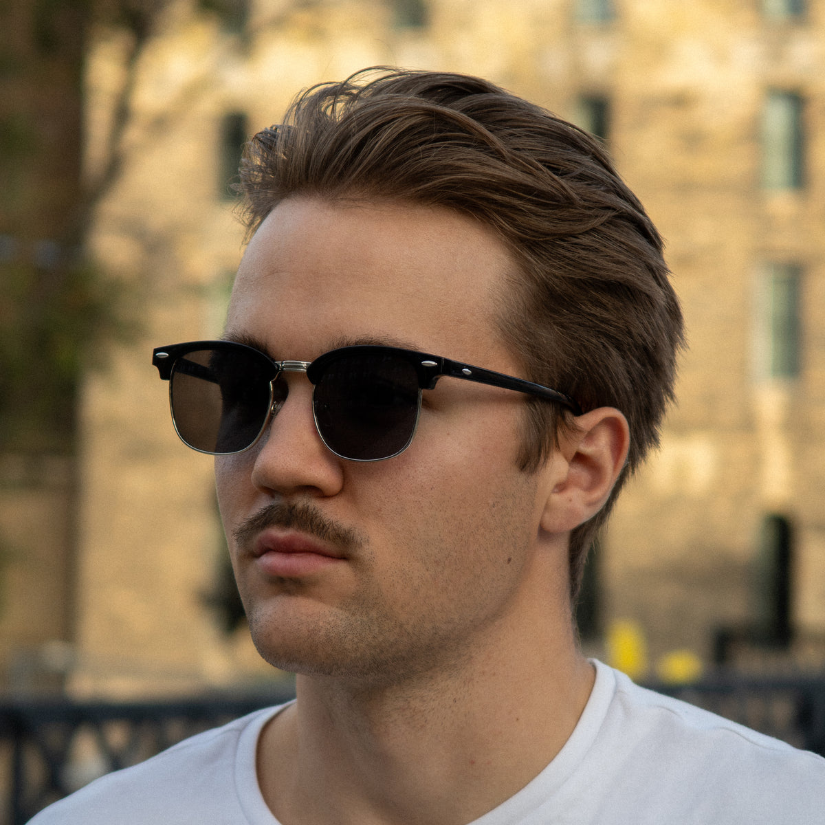 The Browline Classic – Silver Frame / Black Lens